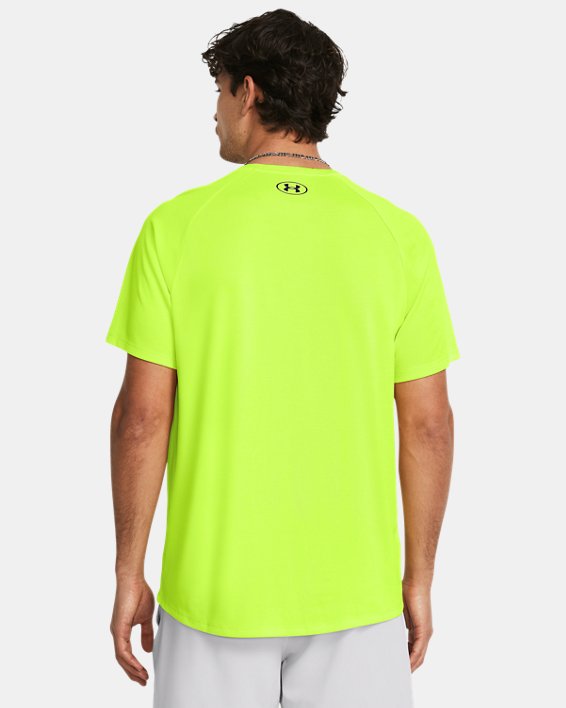 Men's UA Tech™ Textured Short Sleeve, Yellow, pdpMainDesktop image number 1
